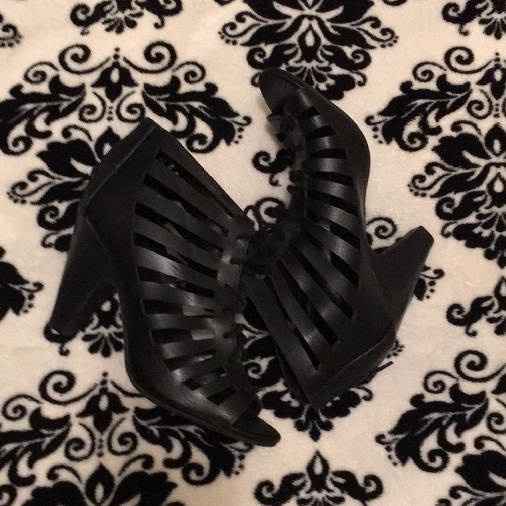 Size 9 - Black Caged Booties